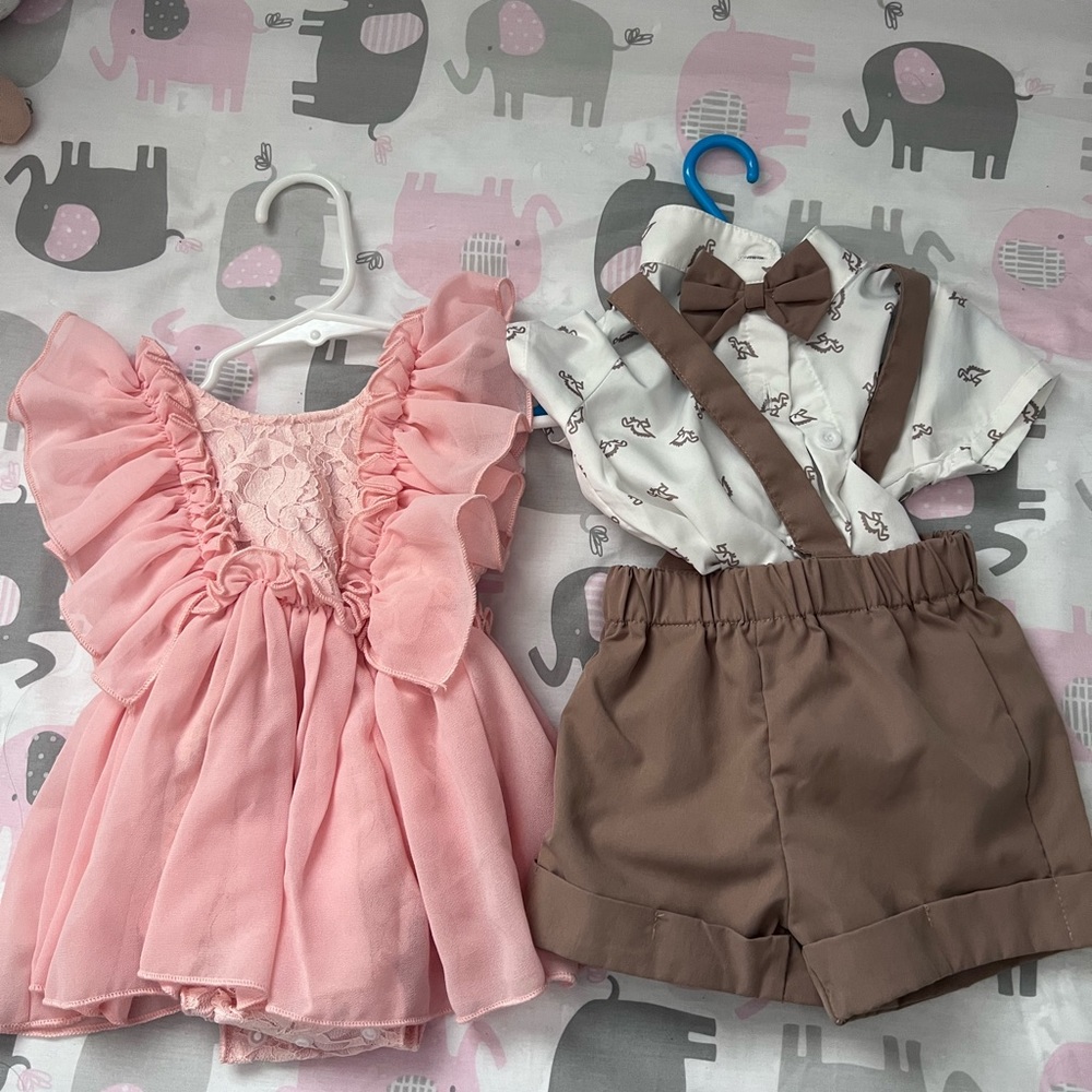Matching set for twins boy and girl dressed up